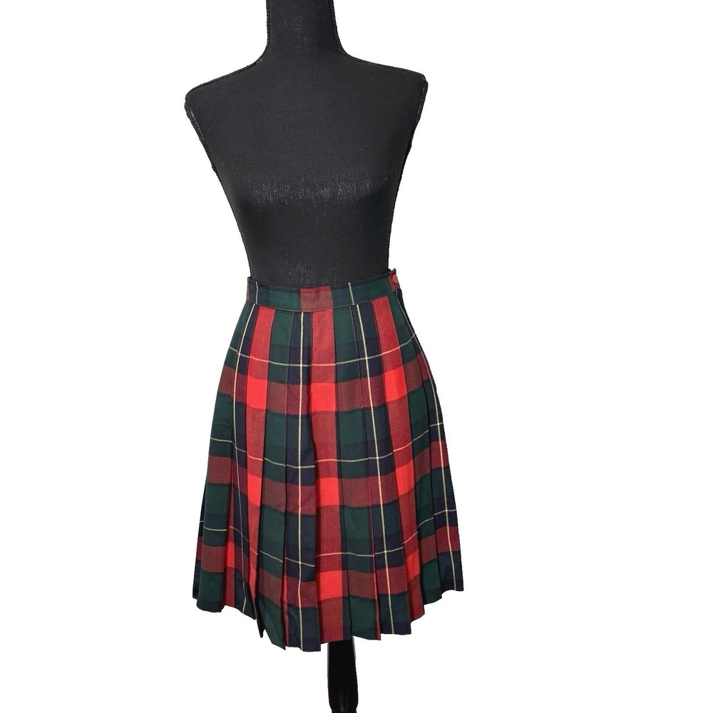 Vtg Talbots Plaid Pleated Wool Skirt 6‎ (fits S) Tartan Preppy Academia Heritage